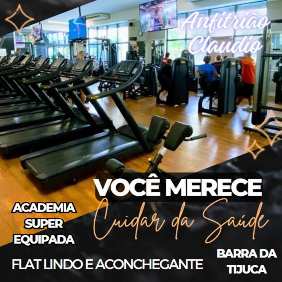 ריו דה ז'ניירו Barra Da Tijuca - 9 - Flat Premium Com Cozinha, Fogao Cooktop, Geladeira Grande, Smart Tv Grande, Lindo E Muitissimo Confortavel, Balsa Para A Praia Gratis E Estacionamento Gratuito מראה חיצוני תמונה